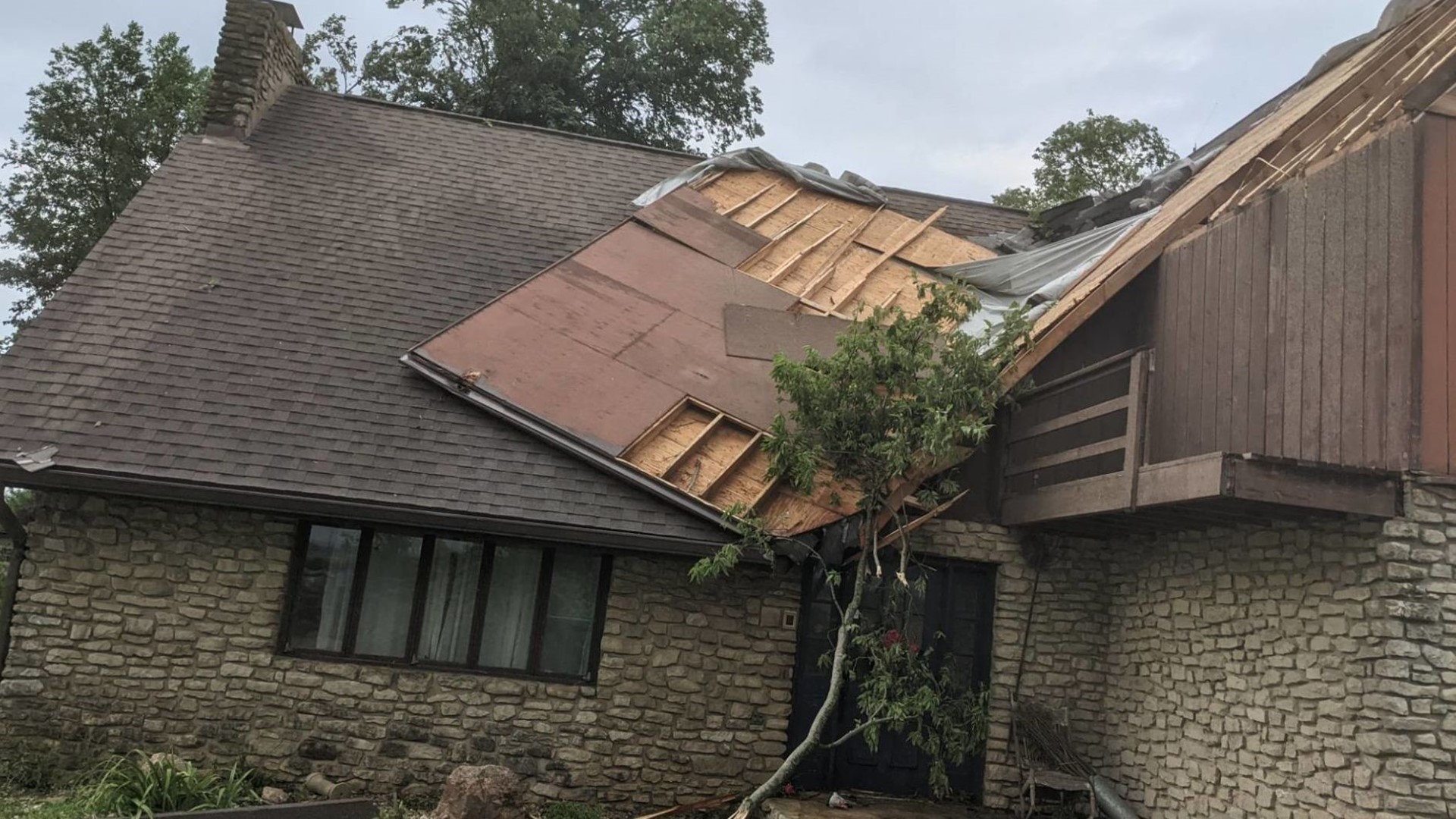 Severe storms brought wind damage and possible tornado damage.