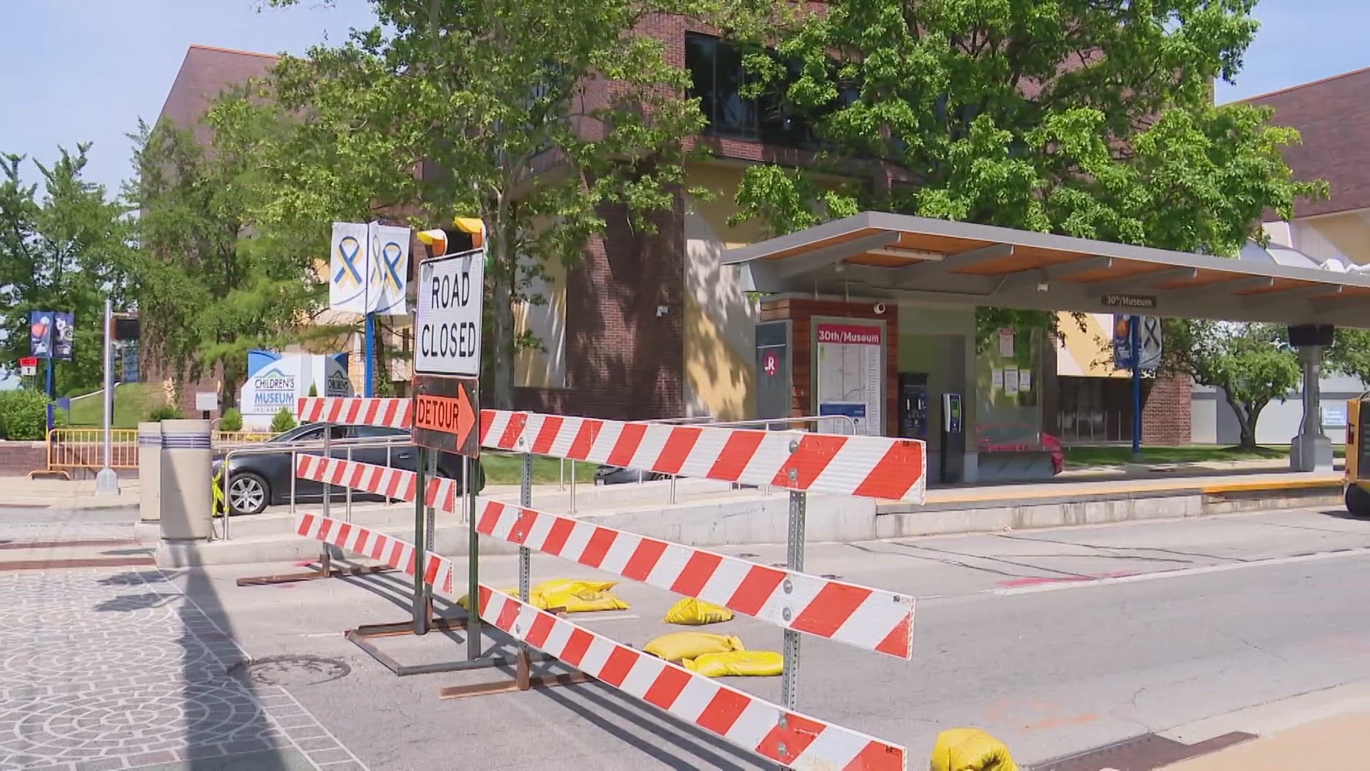 IndyGo is working on the bus stations between 30th and 38th streets along Meridian.