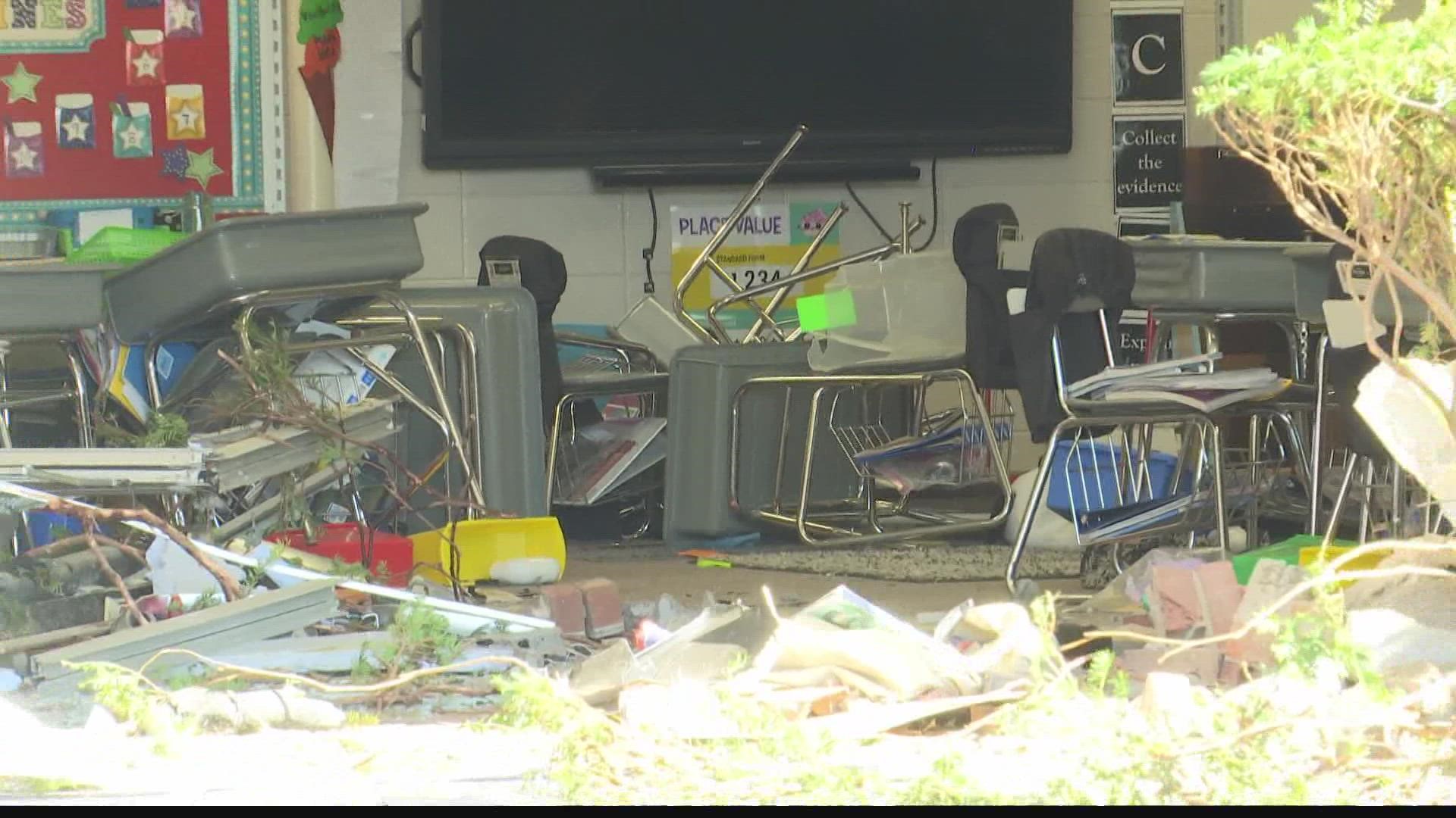 No students were inside the classroom during the incident. Douglas MacArthur Elementary closed for the day.