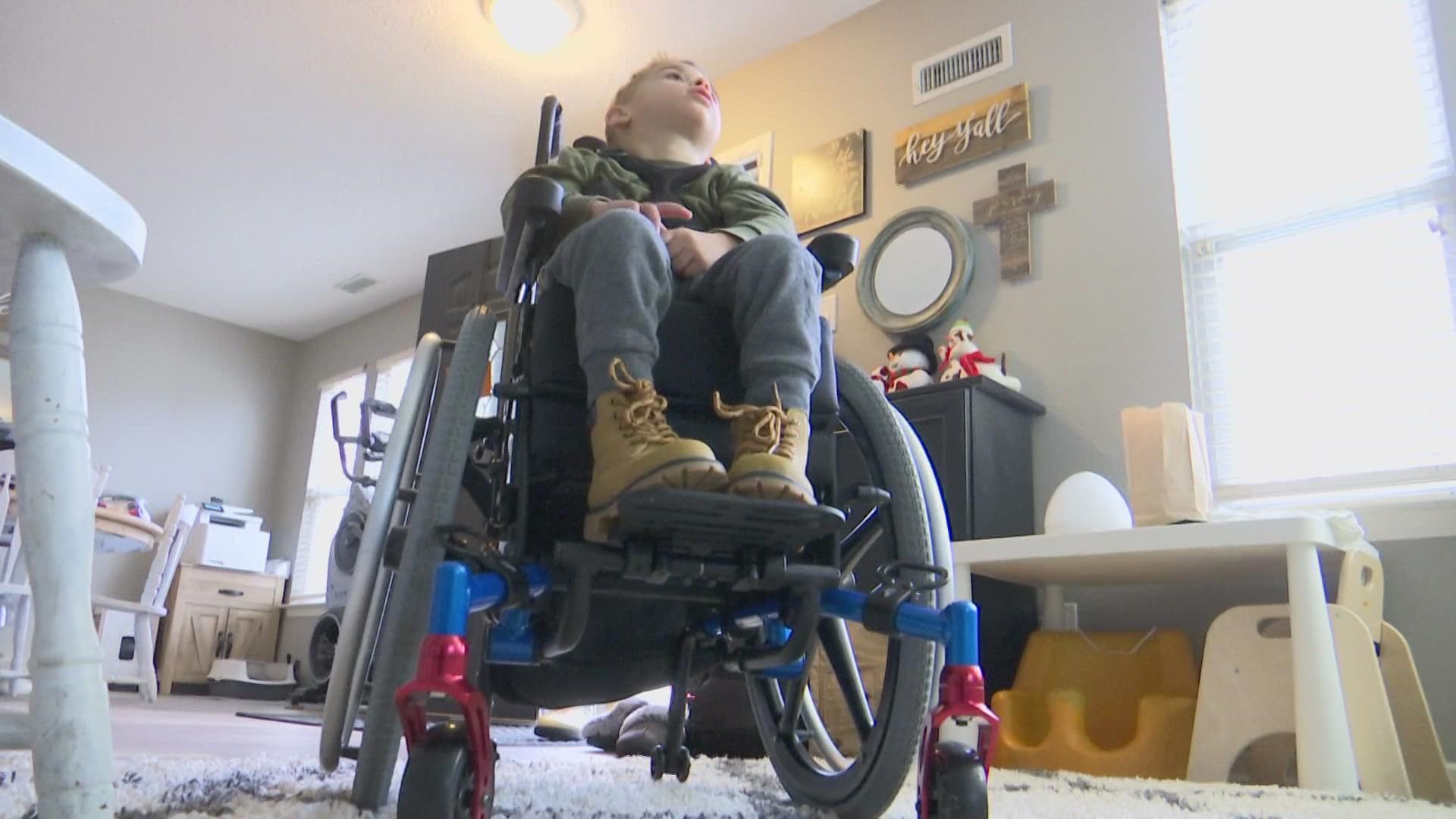 A 3-year-old who waited over a year for the proper wheelchair was gifted one by the company after his story aired on 13News.