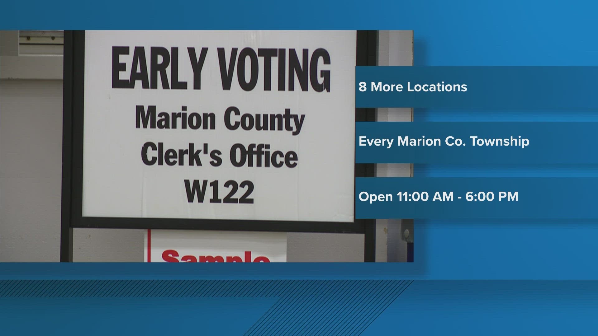 Marion County voters will have eight more places to vote early starting tomorrow.