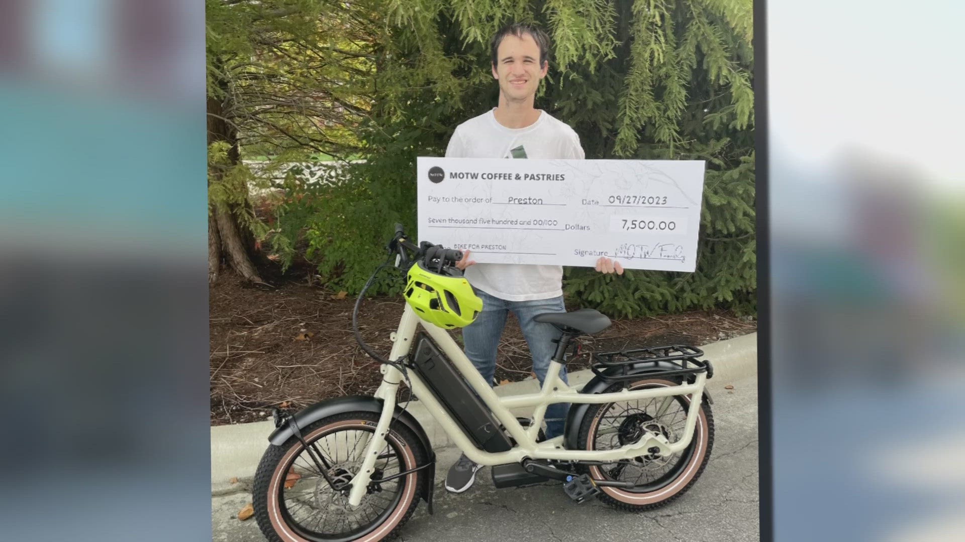 MOTW Coffee helped raise money to give Preston his own motorized bike.