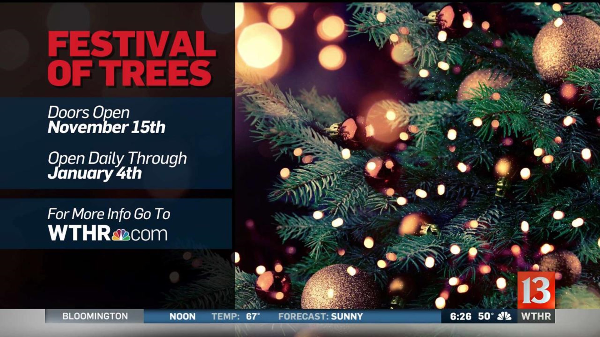 Tickets on sale for Festival of Trees
