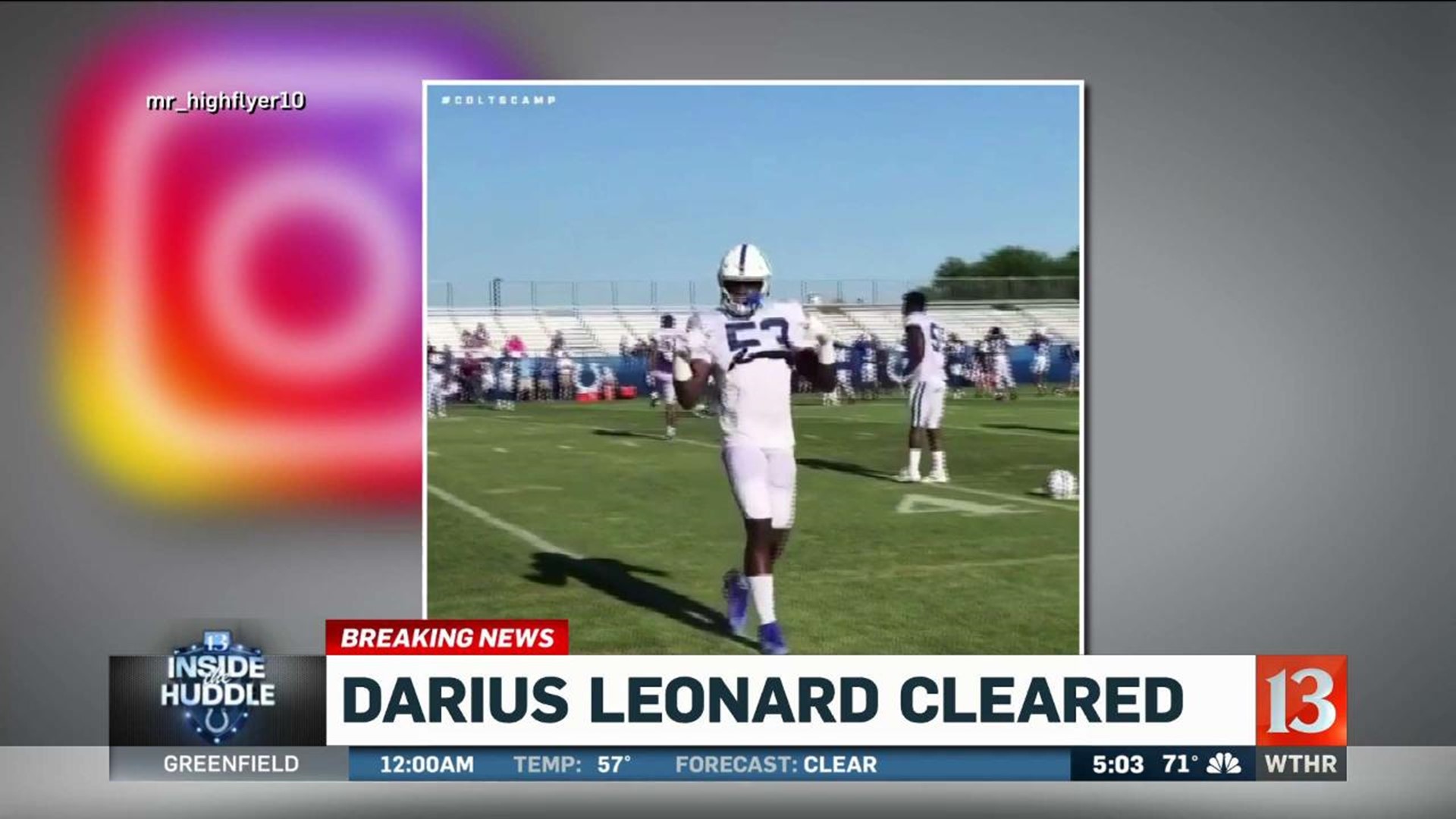 Darius Leonard cleared to play