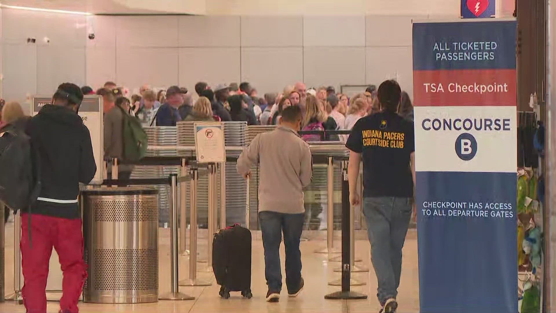 TSA officials expect about 19 thousand people a day to go through security for departing flights out of Indianapolis between October 5th and the 9th.