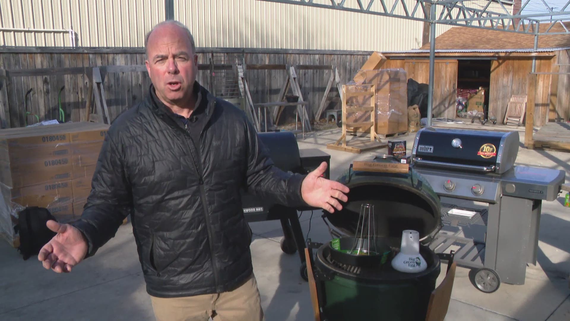 Pat shows us how to cook a turkey in a trash can for Thanksgiving.