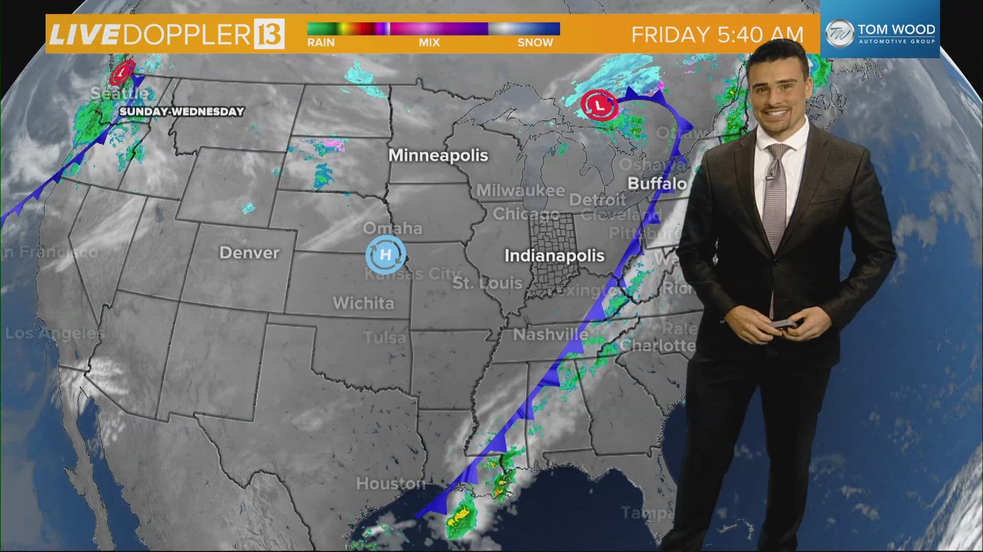 A Halloween cold front has dropped temperatures back to average across Indiana. We should be in the 50s, and that is where we're heading. Next rain chance comes Sun.