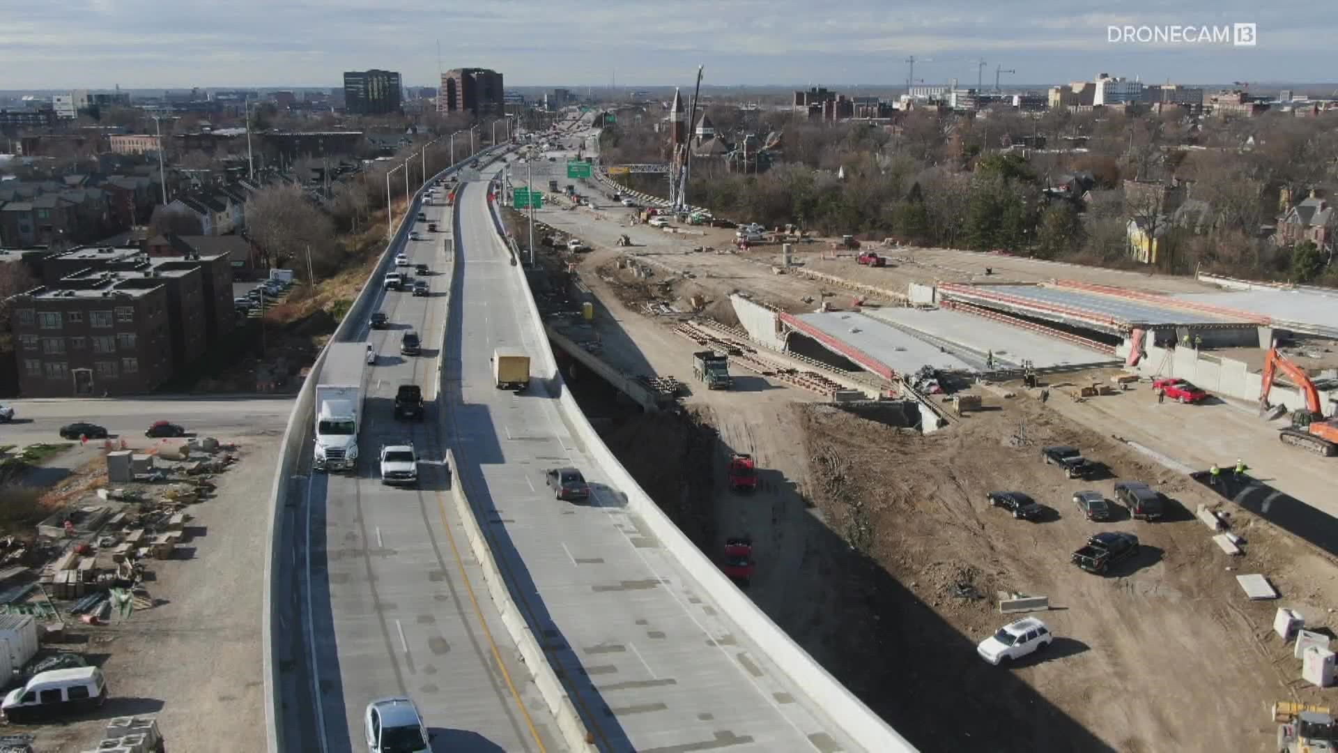 Both I-70 westbound and eastbound are open between the splits in downtown Indianapolis. INDOT reopened the westbound lanes Monday morning.