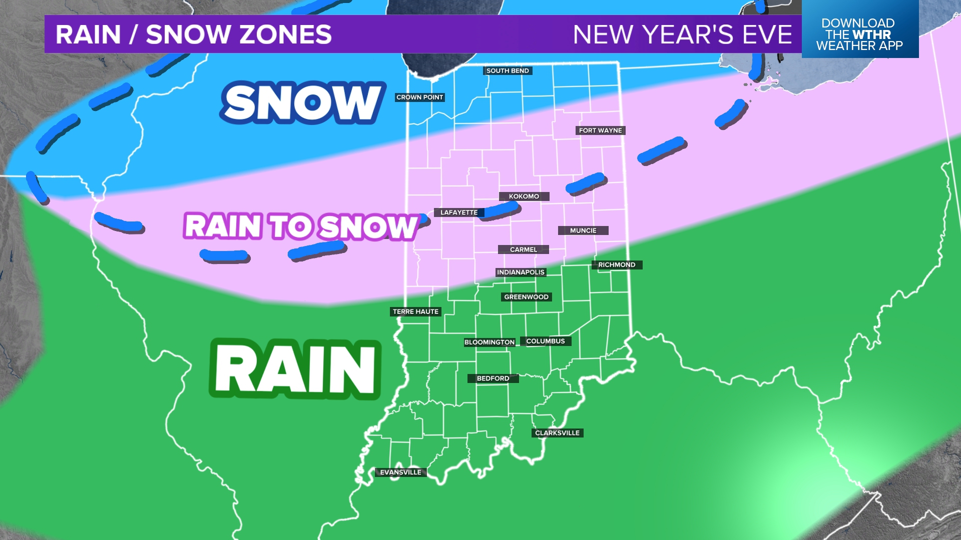 Rain may starting changing to snow New Year's Eve evening across ...