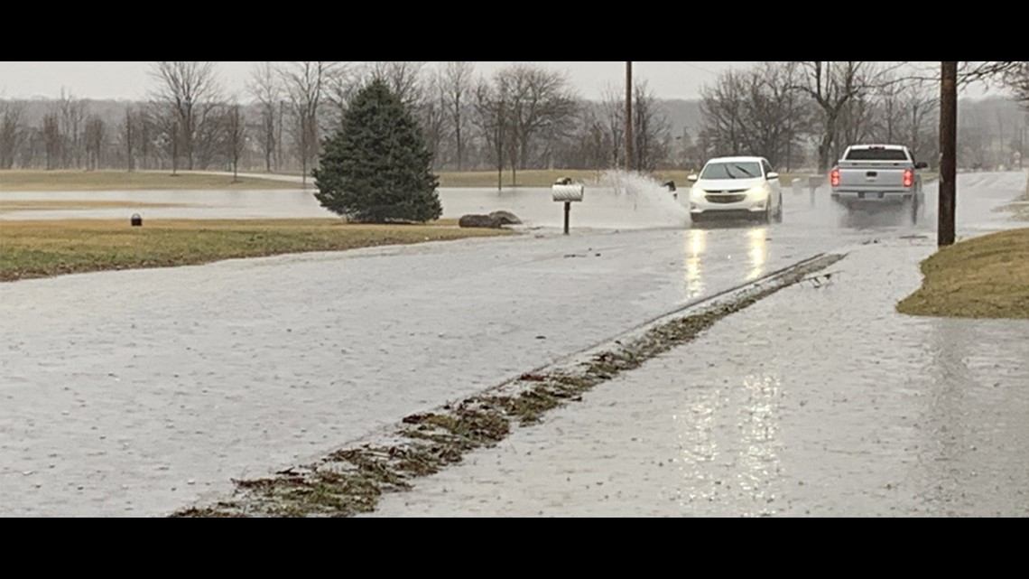 Flooded roads causing problems across the area