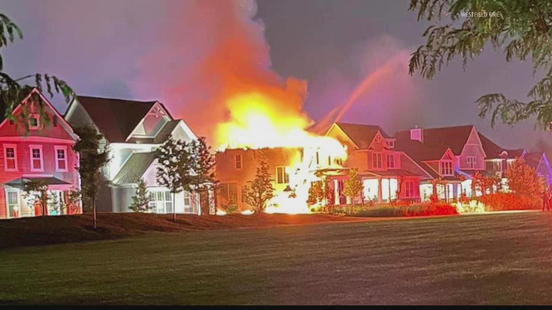 Westfield home burns after lightning strike 