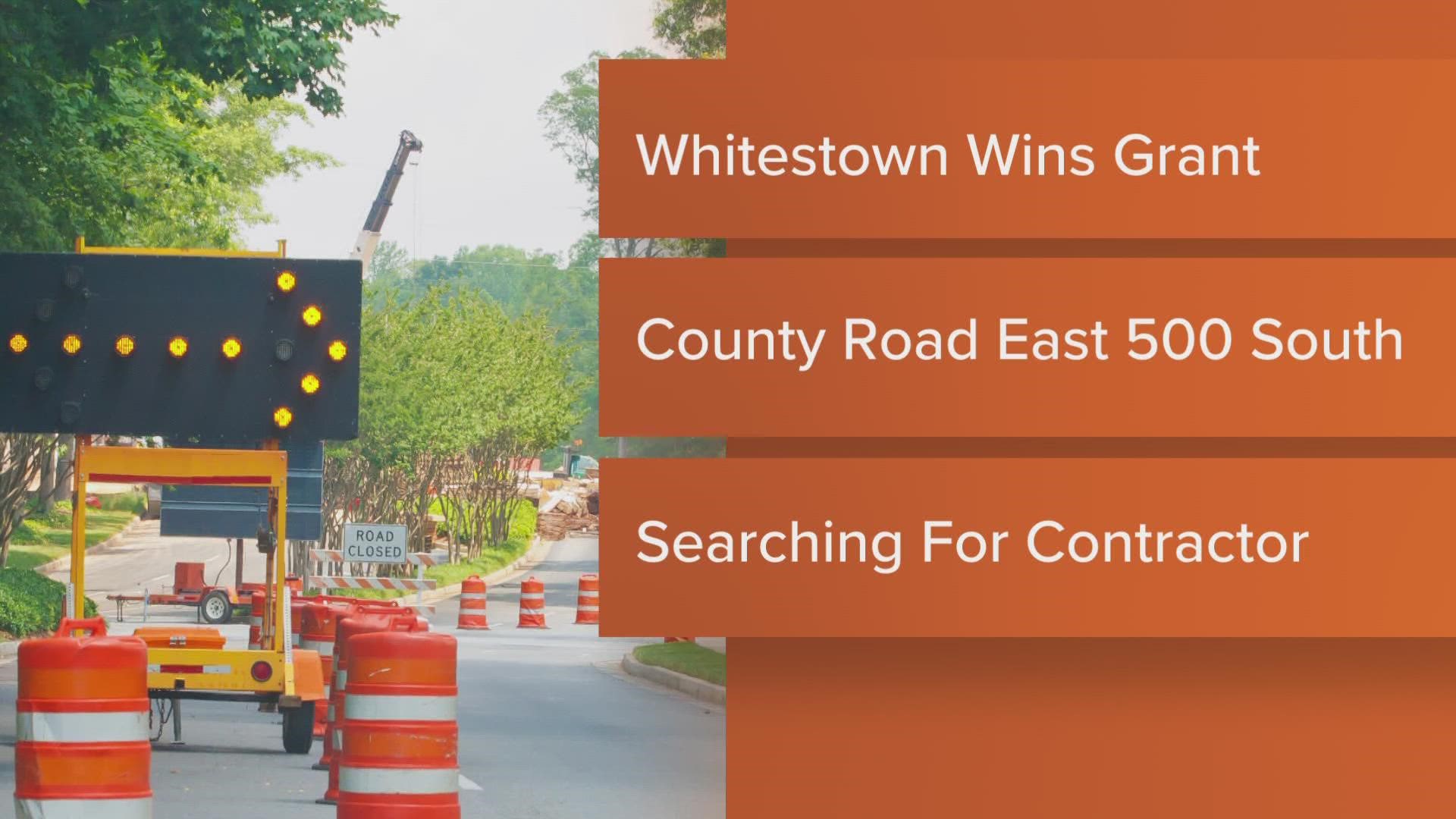 Whitestown is getting more than $500,000 from INDOT to improve a road that stretches from Main Street in Whitestown to County Road 575 East.