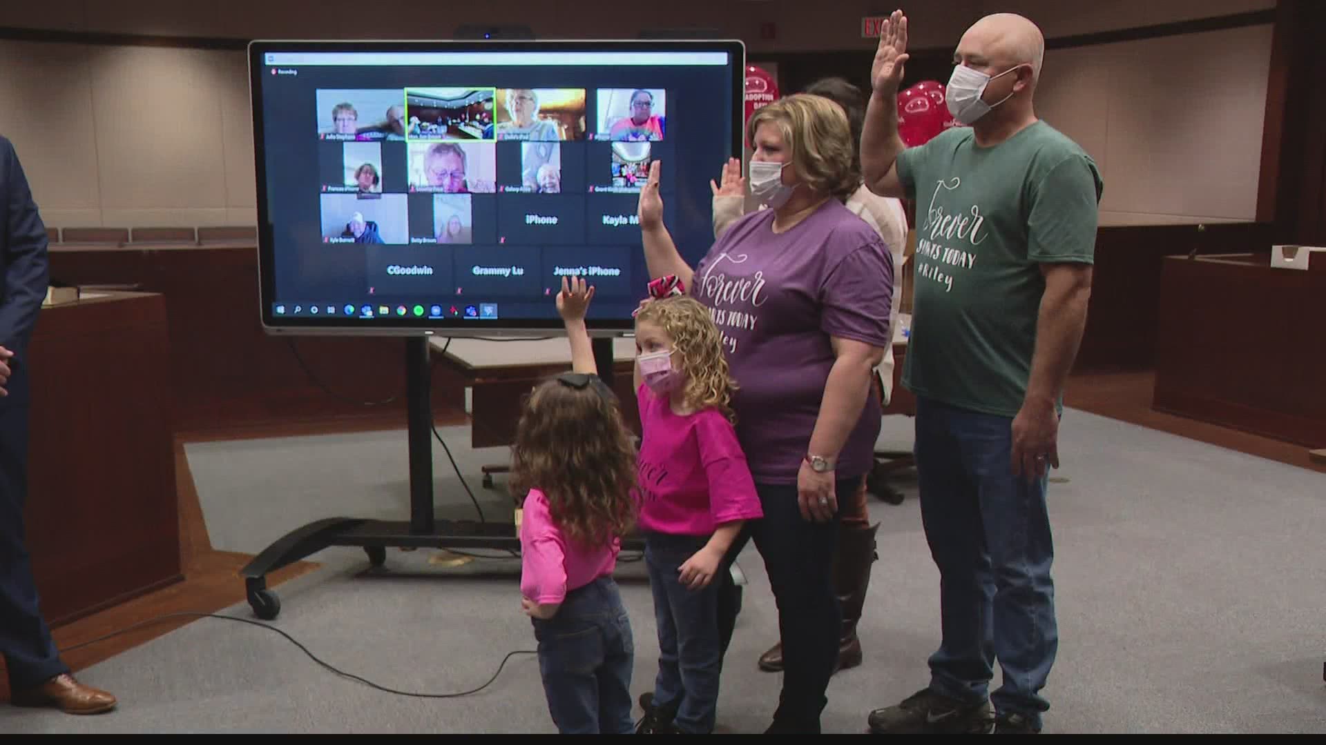 A dozen final adoption hearings were held in a Hamilton County courtroom Friday.