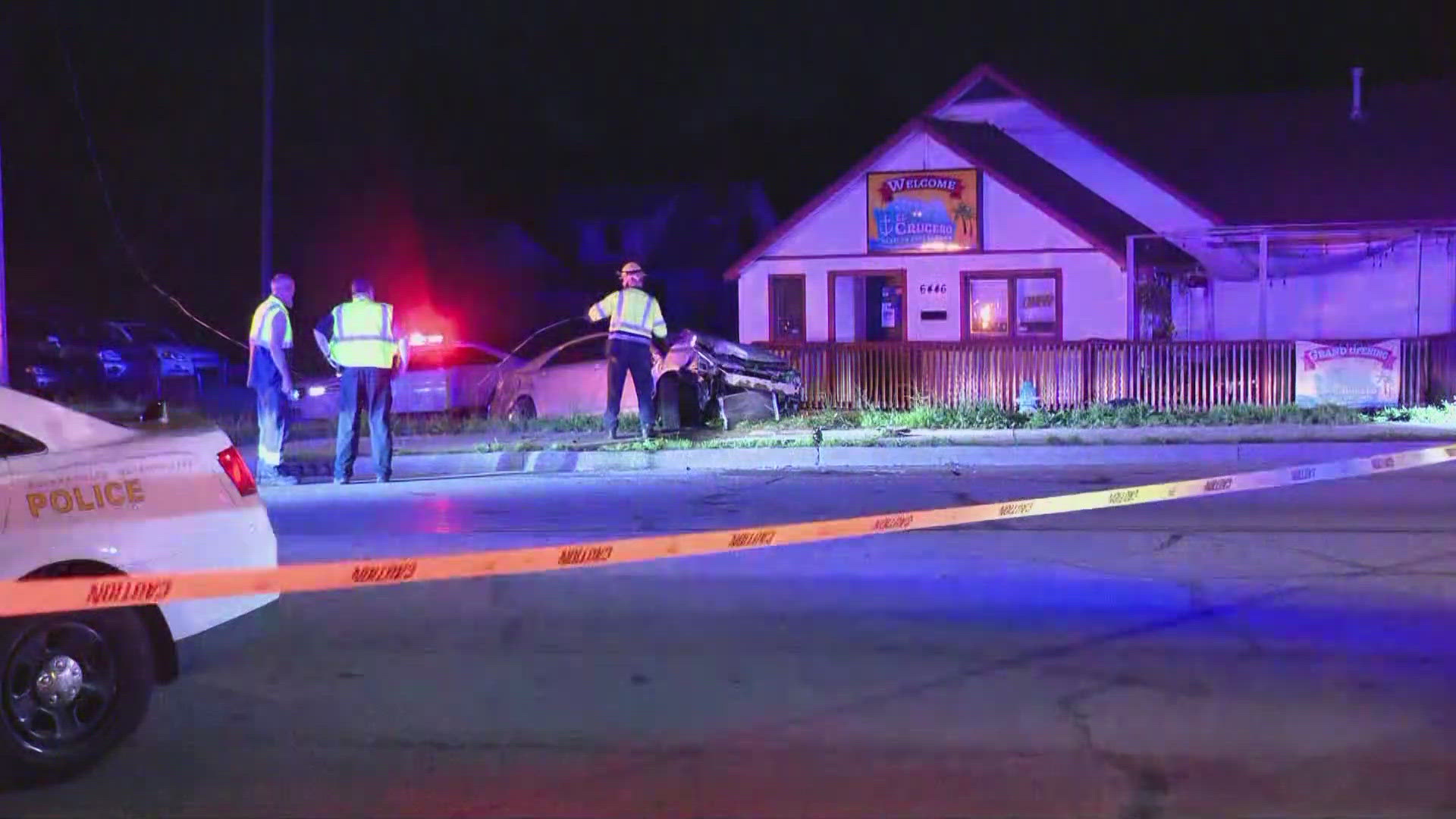 The crash was reported around 3:45 a.m. Tuesday along West Washington Street just west of South High School Road.
