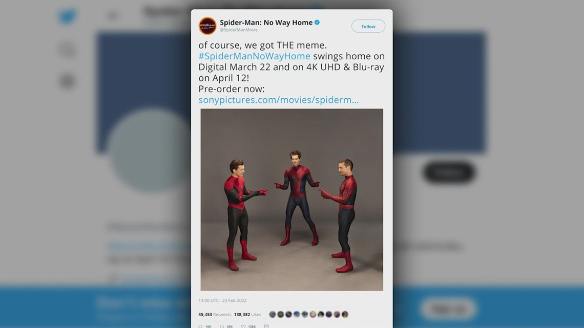Tom Holland, Andrew Garfield and Tobey Maguire break the internet with 'Spider-Man' meme