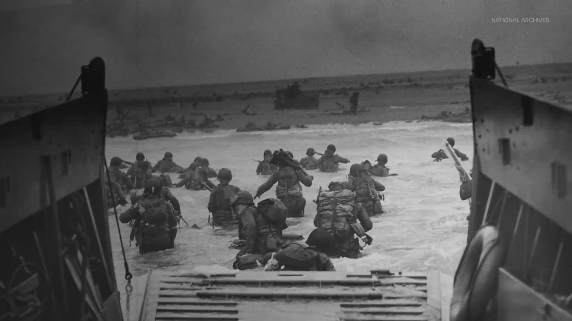 American troops and the Allied forces stormed the beaches of Normandy, France on June 6, 1944, to liberate Europe from Nazi, Germany during World War II.