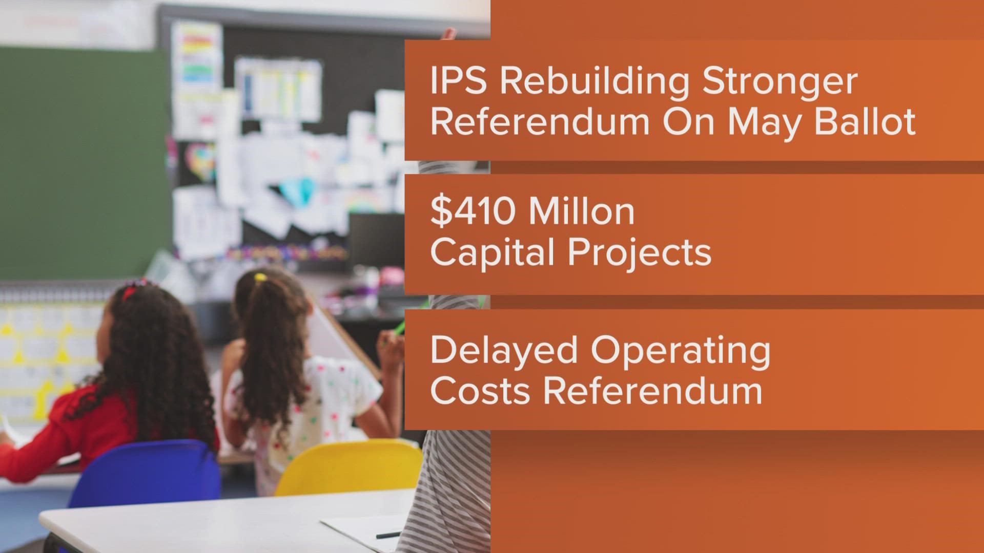 The referendum, if approved, would fund construction projects from the district's Rebuilding Stronger Plan.