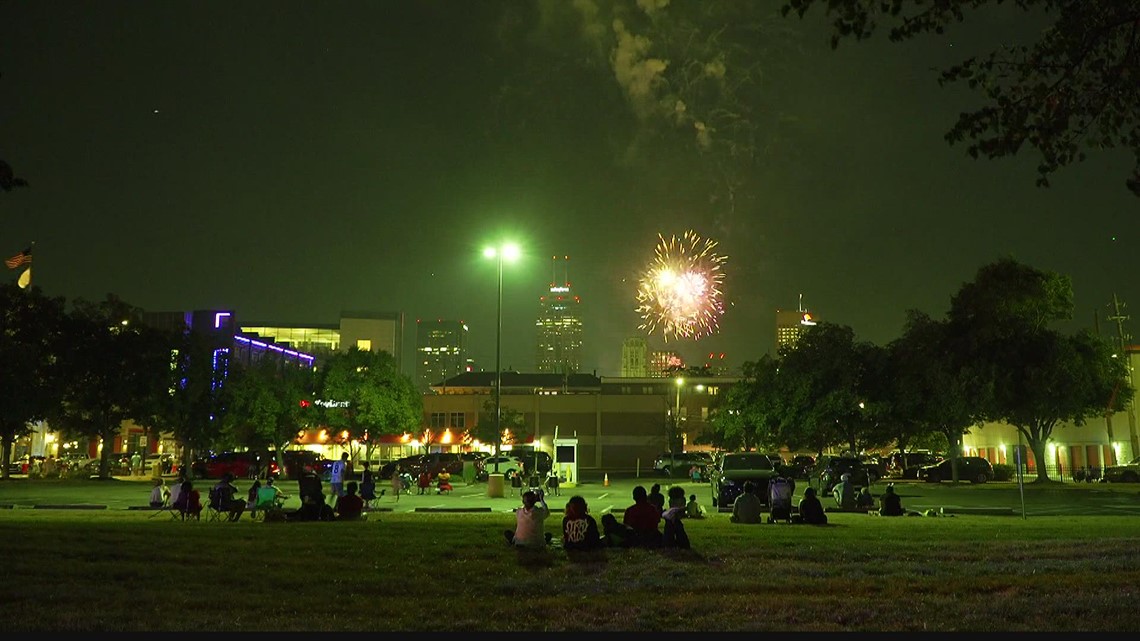 Downtown Indianapolis fireworks