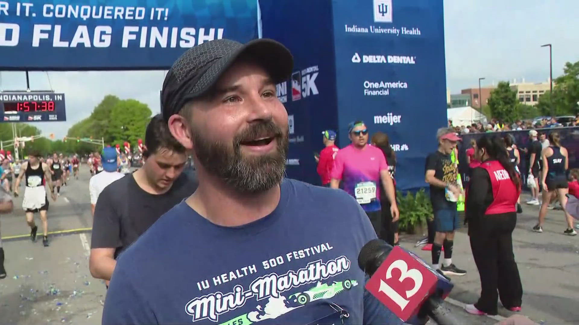 Kevin Enders has been running the Mini-Marathon barefoot for the last four years and is a tradition. 