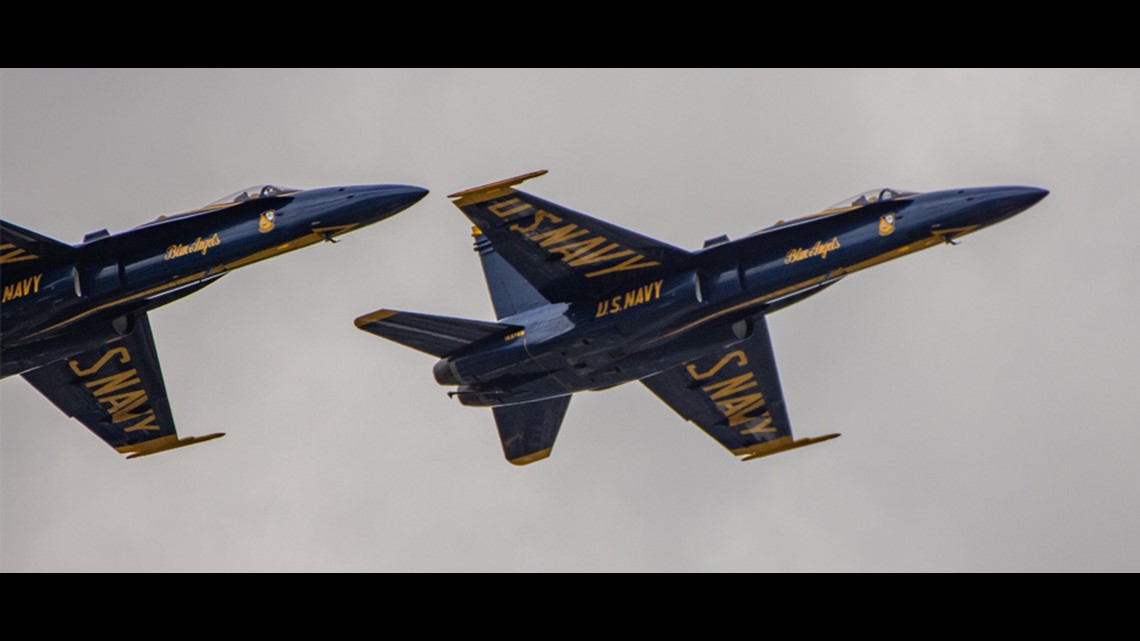 Blue Angels fly over Indianapolis to honor frontline workers