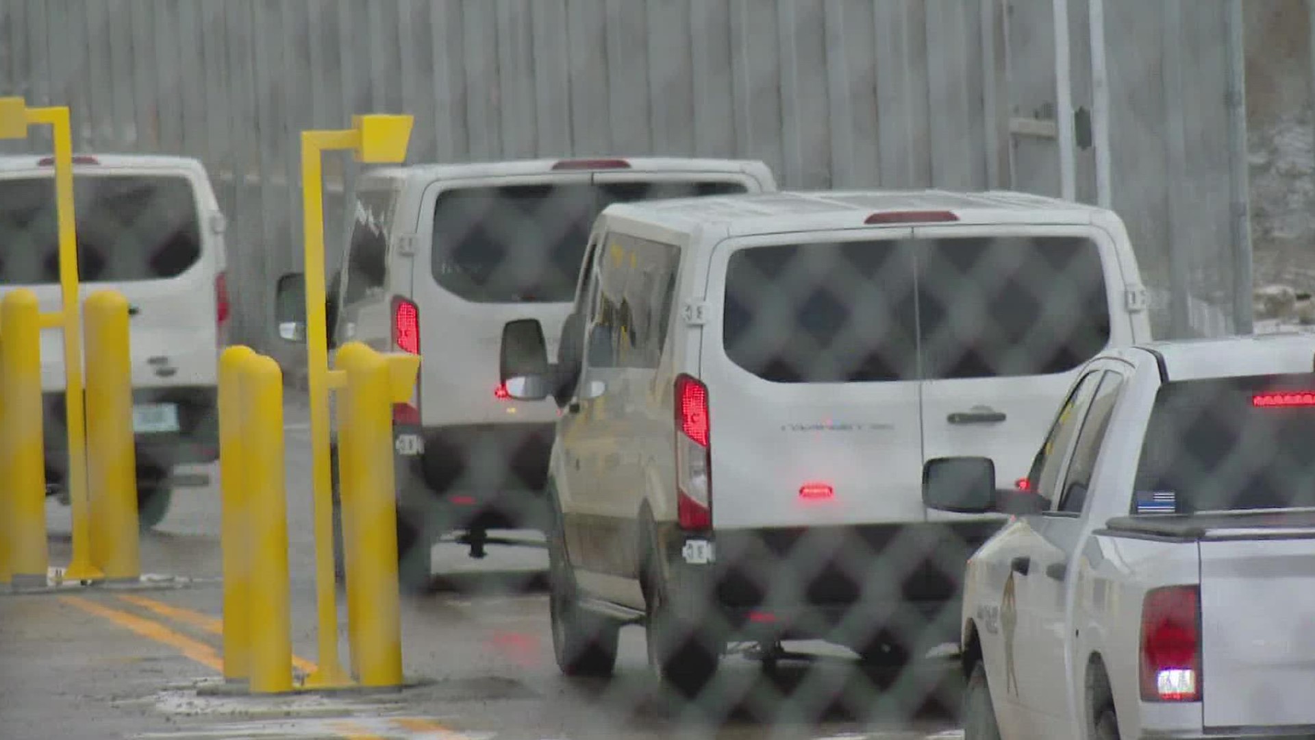 Multiple motorcades shuttled inmates to the new Adult Detention Center on the Community Justice Campus on Saturday.