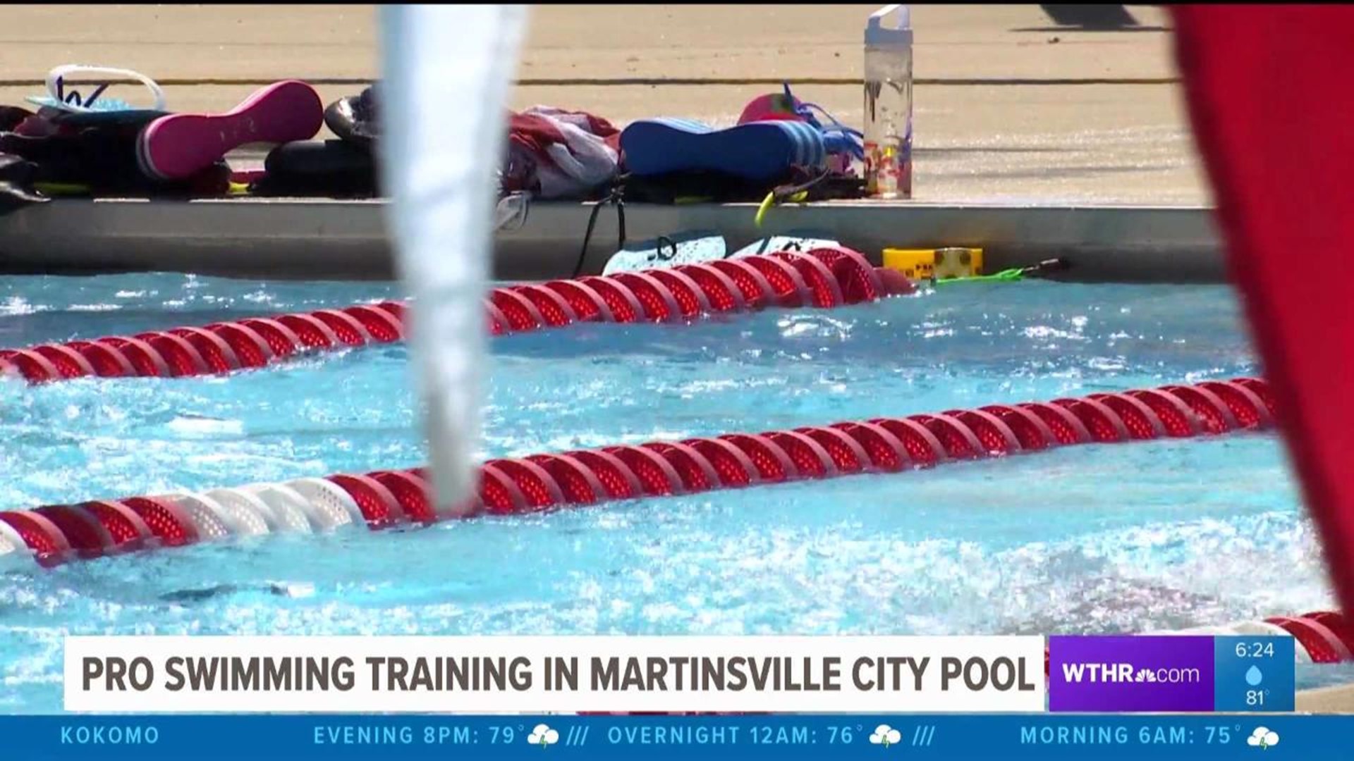 Pro swimming training at Martinsville city pool