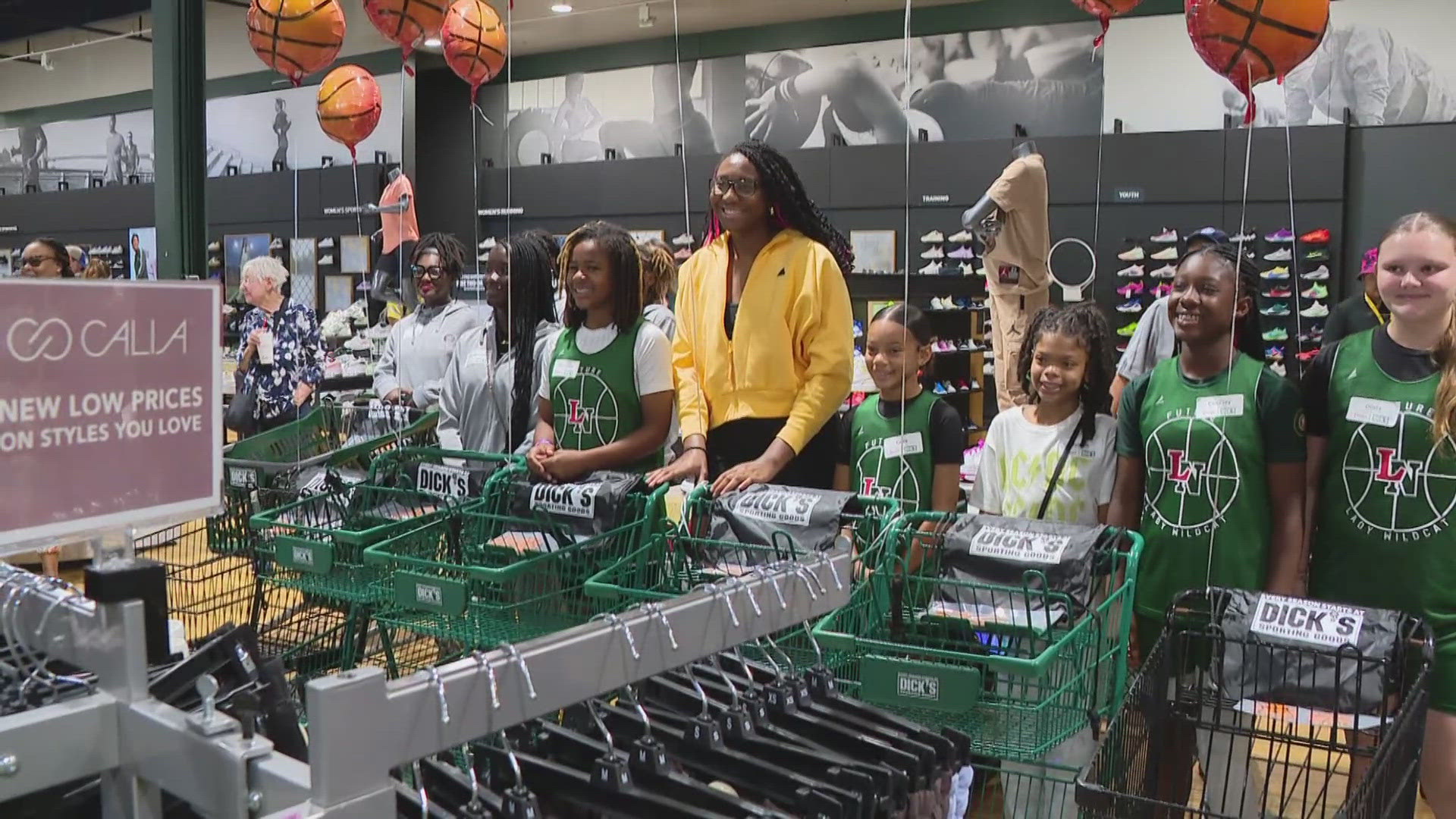 Indiana Fever standout Aliyah Boston took a break from the court to do a little shopping with some local girls.