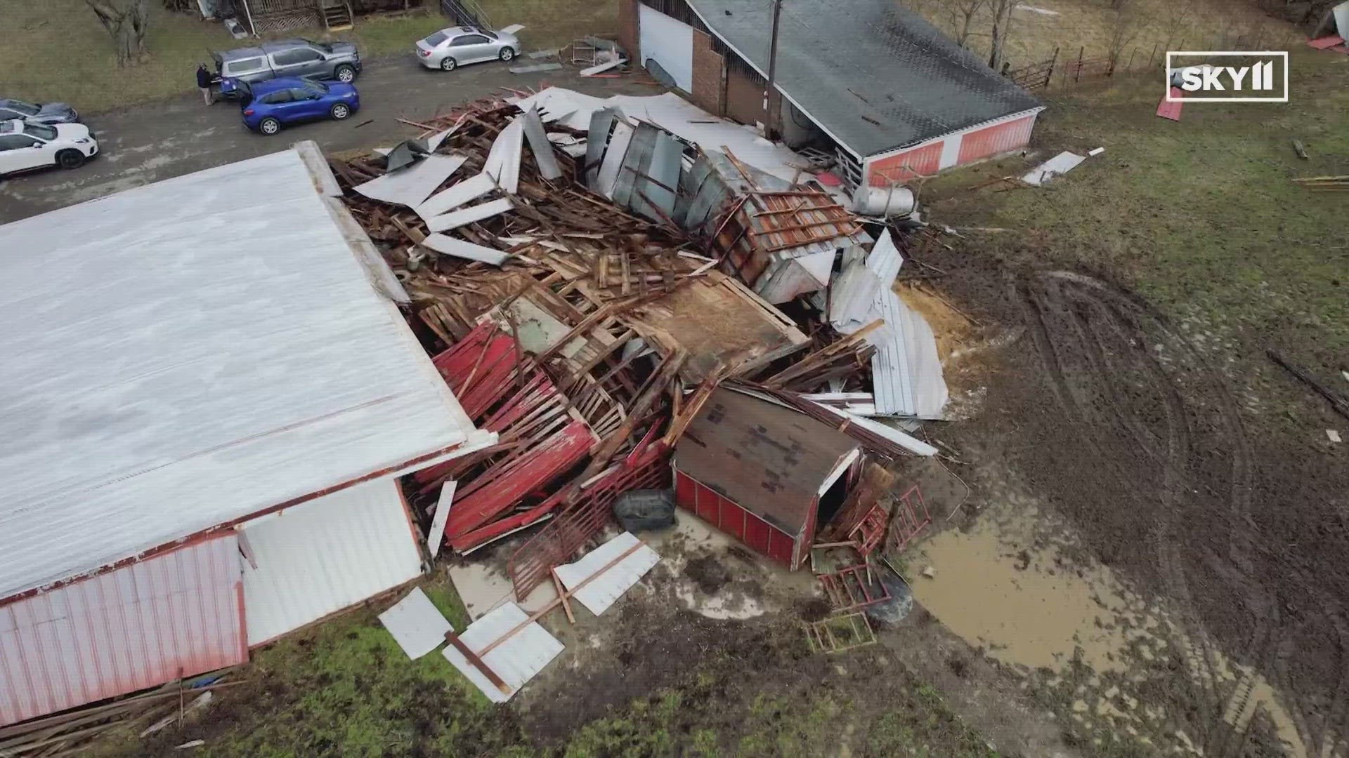 The storm hit Saturday morning and marked the first EF-1 tornado of the season in Underwood, IN off I-65 just north of Henryville.