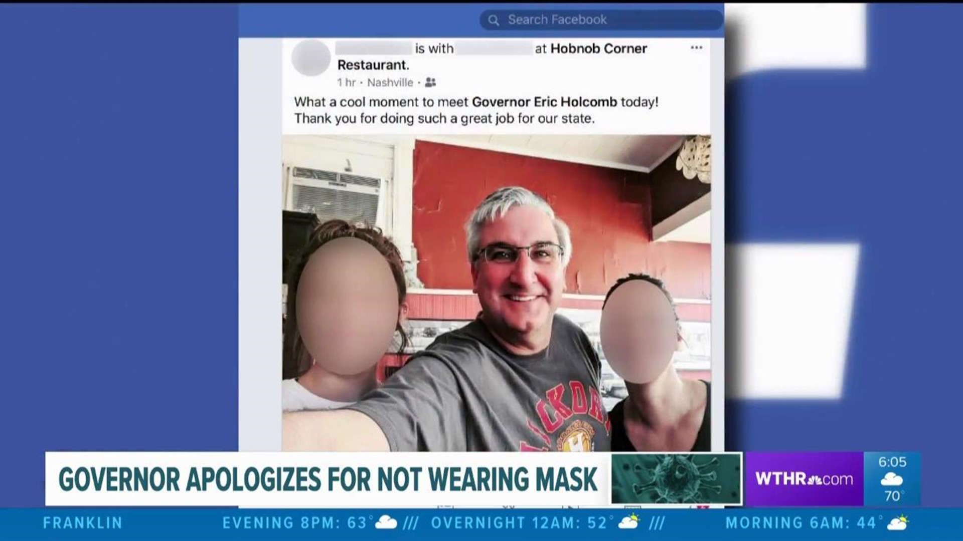 Governor apologizes for not wearing mask