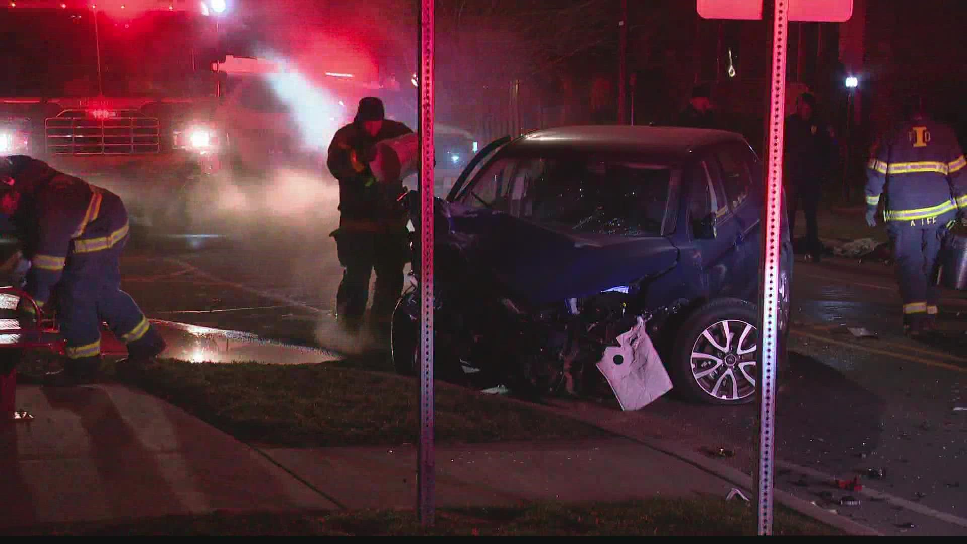 The crash happened around 2:30 a.m. on Friday near the intersection of Central Avenue and East 19th Street.