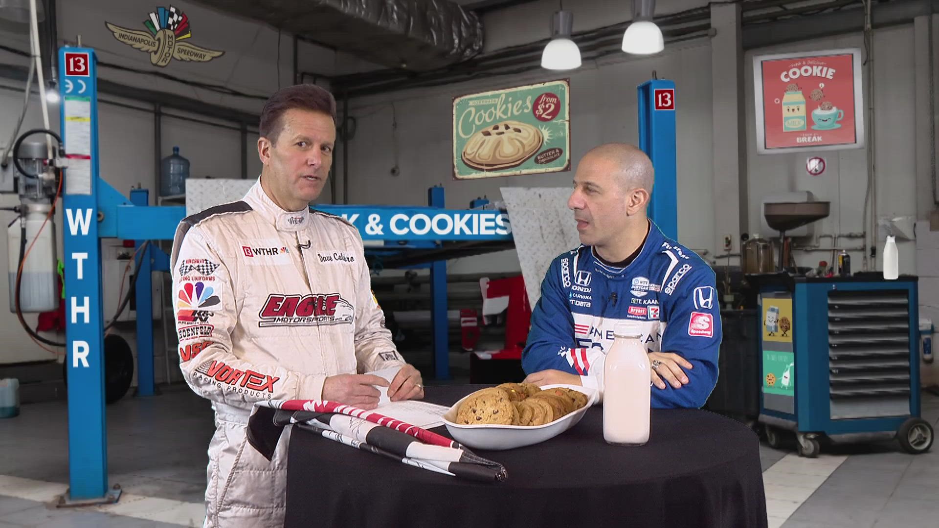 Dave Calabro shares a glass of milk and cookies with IndyCar drivers and asks them the hard hitting questions.