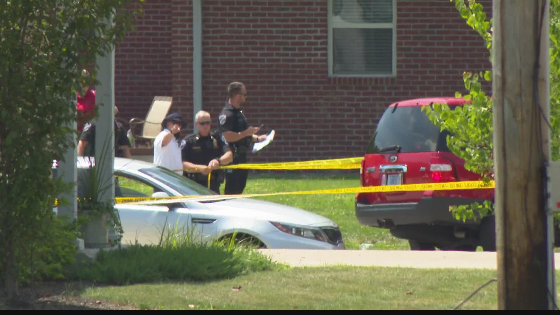 Two men were shot and killed in the middle of the street in Brownsburg Tuesday afternoon.