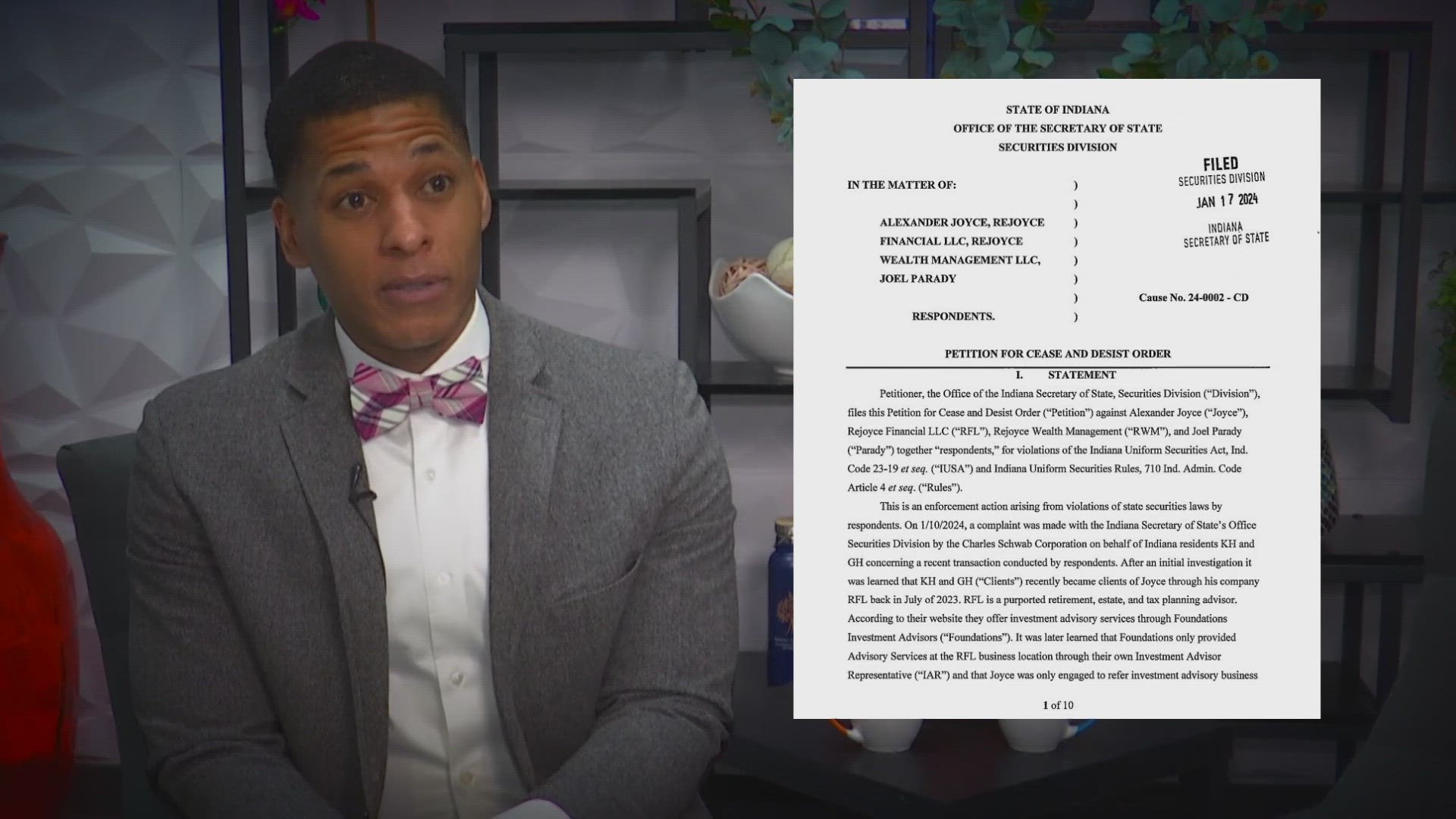 13News reporter Jennie Runevitch breaks down the state's cease and desist order against Rejoyce Financial and Rejoyce Wealth Management.