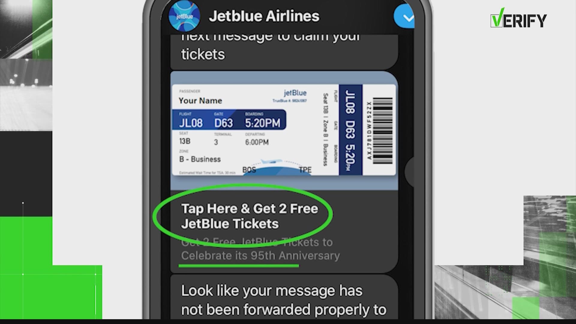 JetBlue says messages going around via text and social media offering free airfare are a hoax.
