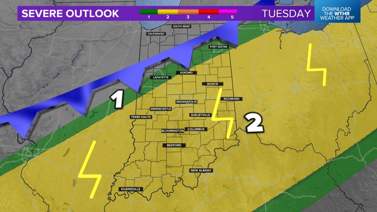 Indiana may get scattered severe storms Tuesday as April 2025 ends ...