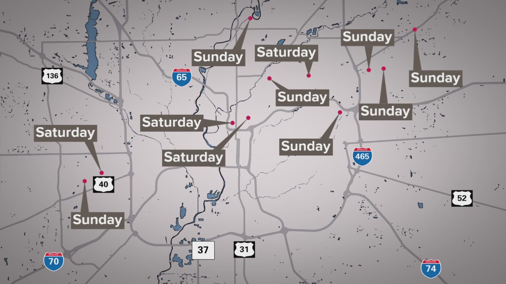 Seven people were killed and 11 injured in shootings across Indianapolis over the weekend.