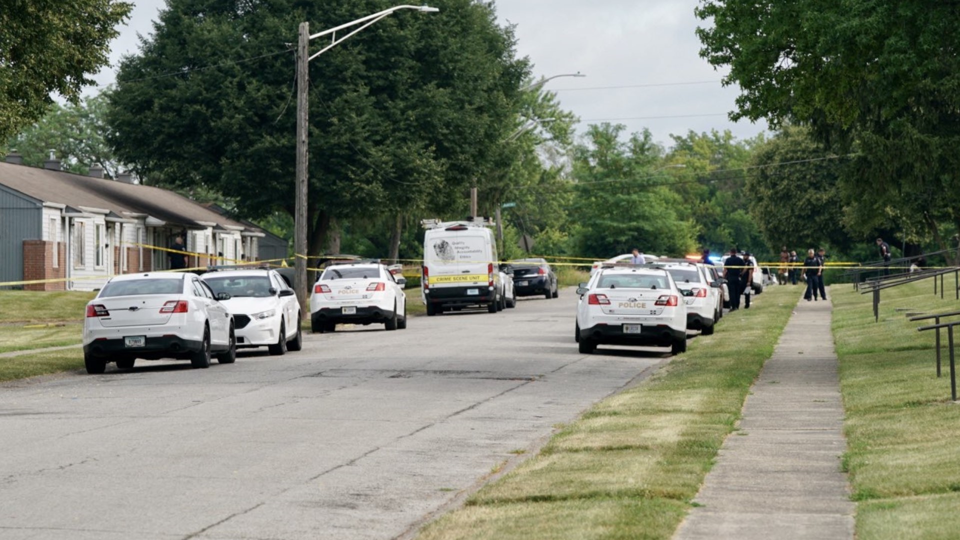A man was killed and a woman seriously wounded Sunday morning on Renton Street on the southeast side of Indianapolis.
