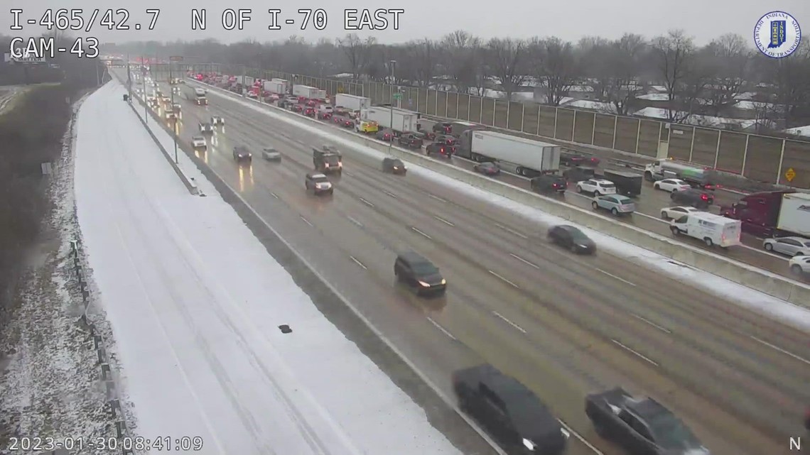 Slick roads cause dozens of crashes for Monday morning commute