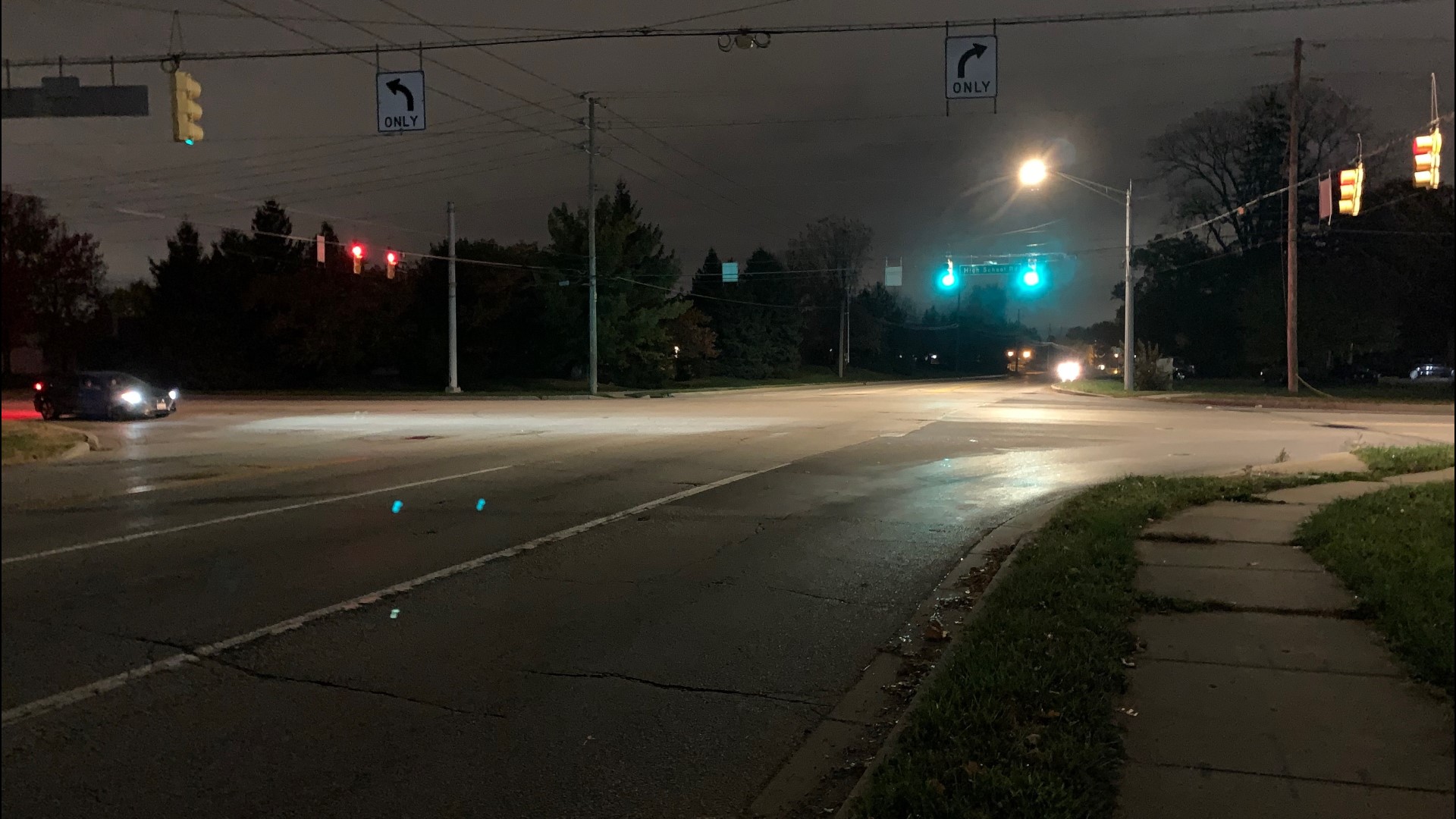 Police say the hit-and-run happened near the intersection of North High School Road and West 46th Street, just east of Interstate 465, at around 7:30 p.m.