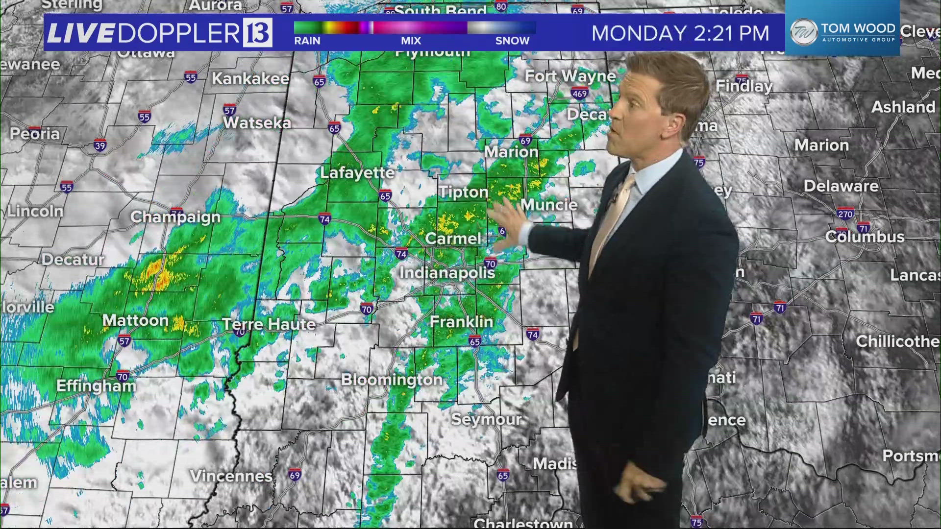 13News meteorologist Sean Ash takes a look at the rain chances on Election Day in central Indiana.