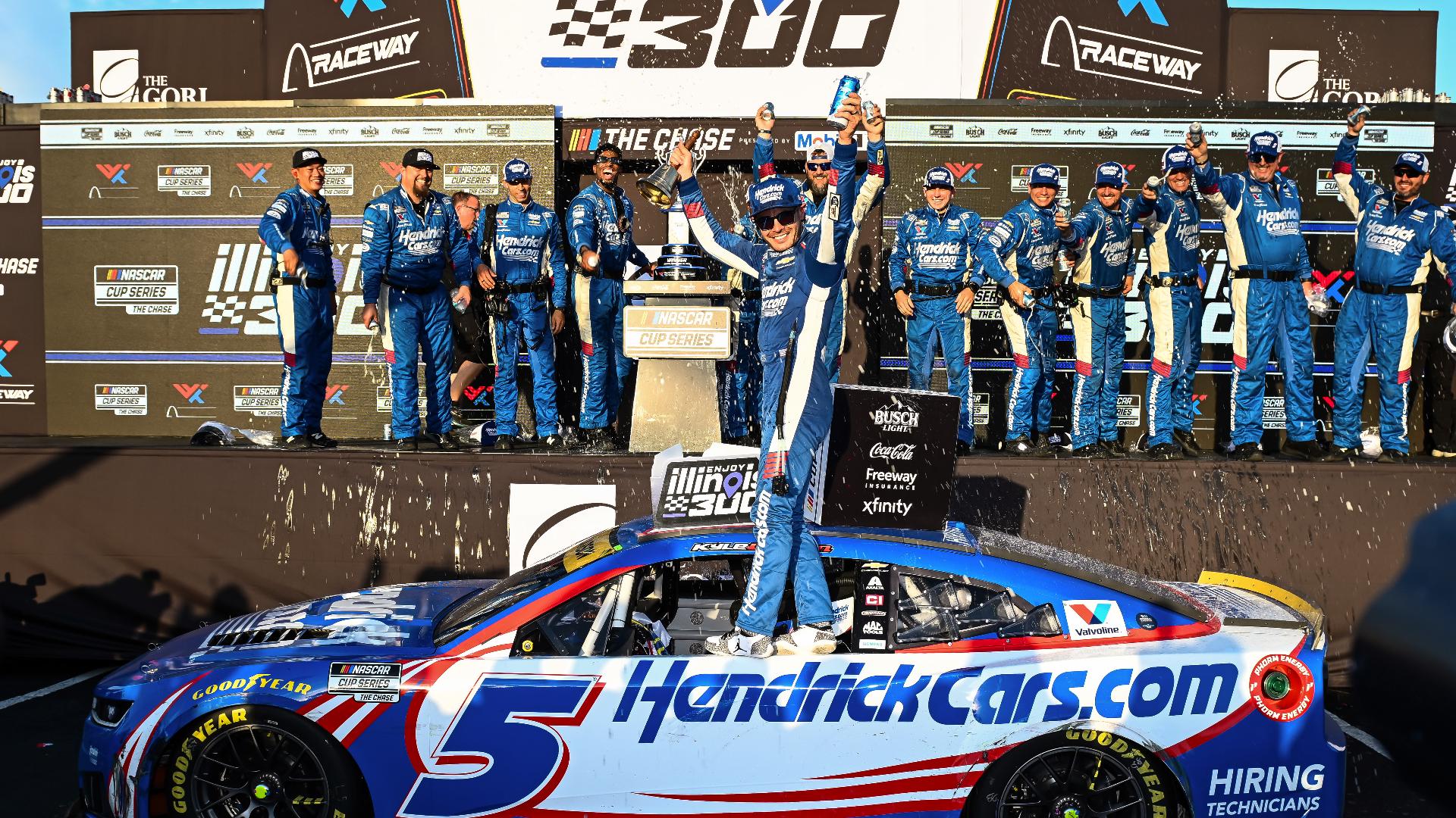Gateway Raceway Track Larson ends 51-race winless streak, boosts NASCAR title hopes in ...