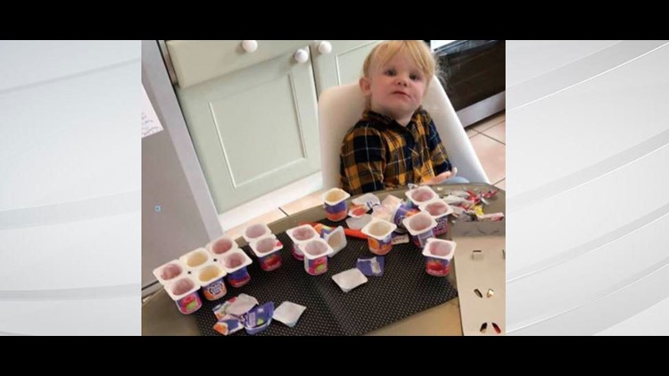 Toddler Eats 18 Yogurt Cups in 10 Minutes She Was Alone