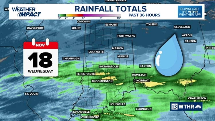 How much rain did we pick up across Indiana Tuesday (Nov. 18 ...