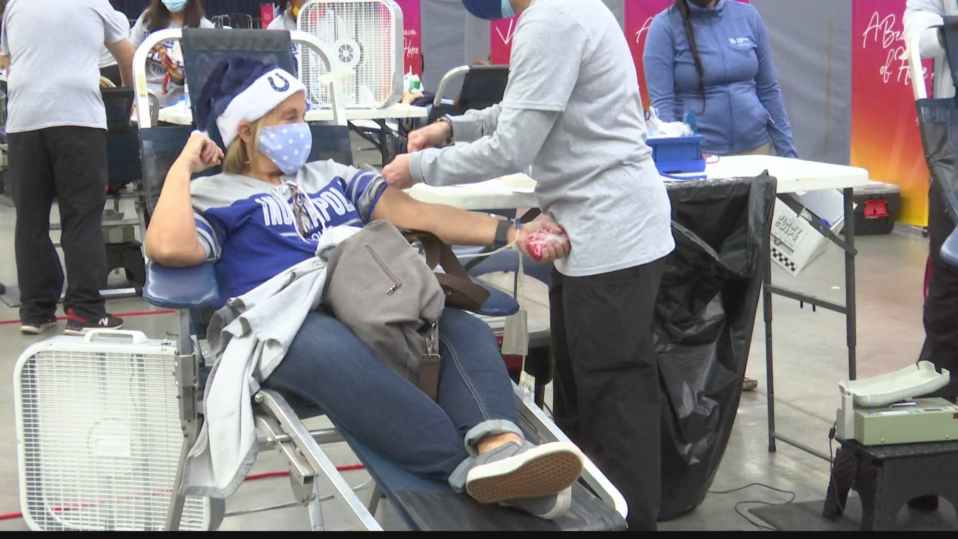 The goal was for 1,000 people to “bleed blue for the shoe" during the 21st annual blood drive.