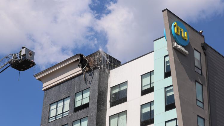 Guests relocated after fire on roof of downtown Indianapolis hotel