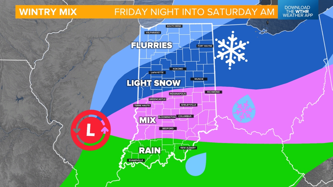 Rain will change to a burst of snow showers Saturday morning across ...