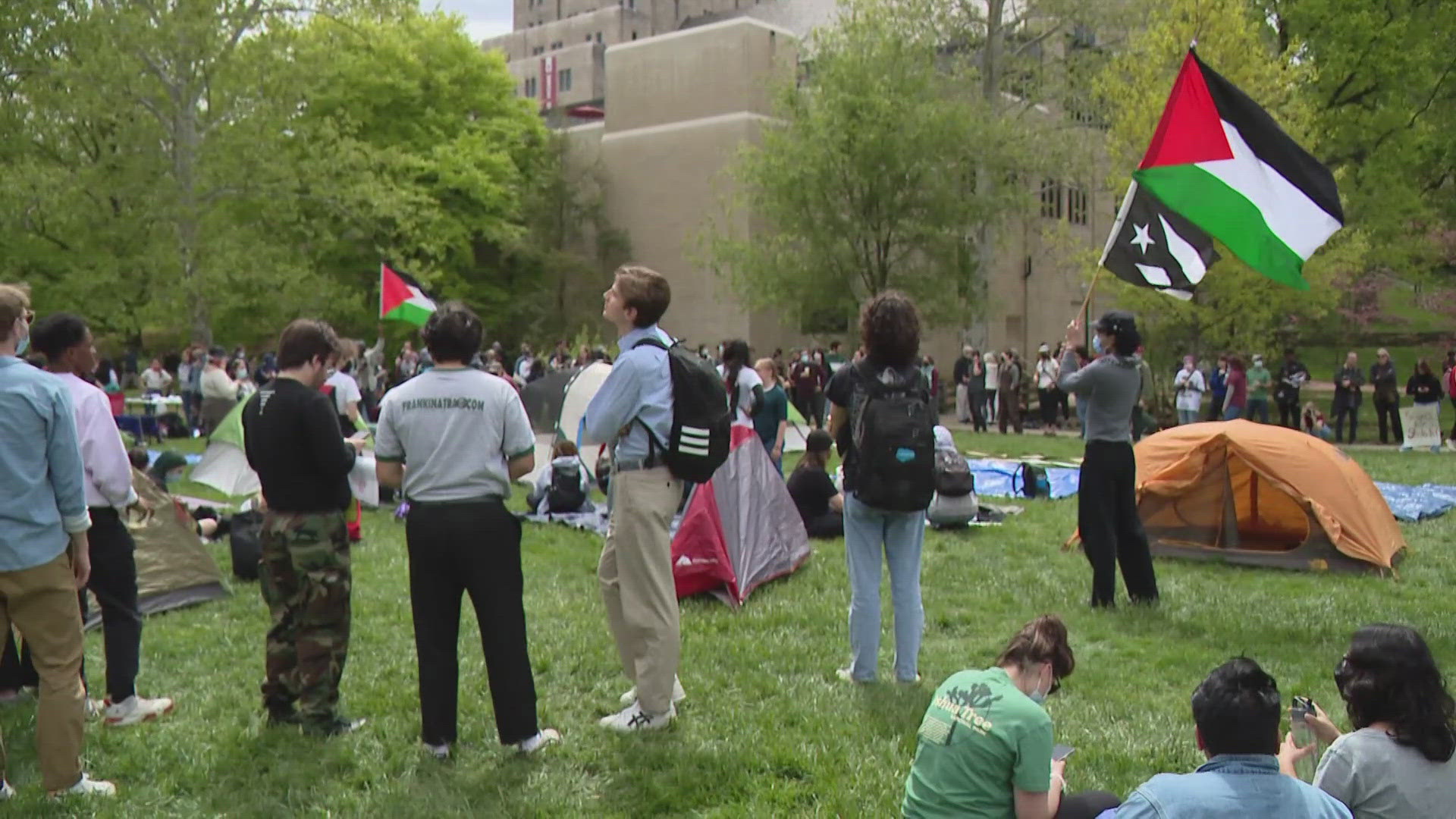 Protesters are calling on IU to cut ties with any lobbying groups or companies that are connected to Israel and the war.