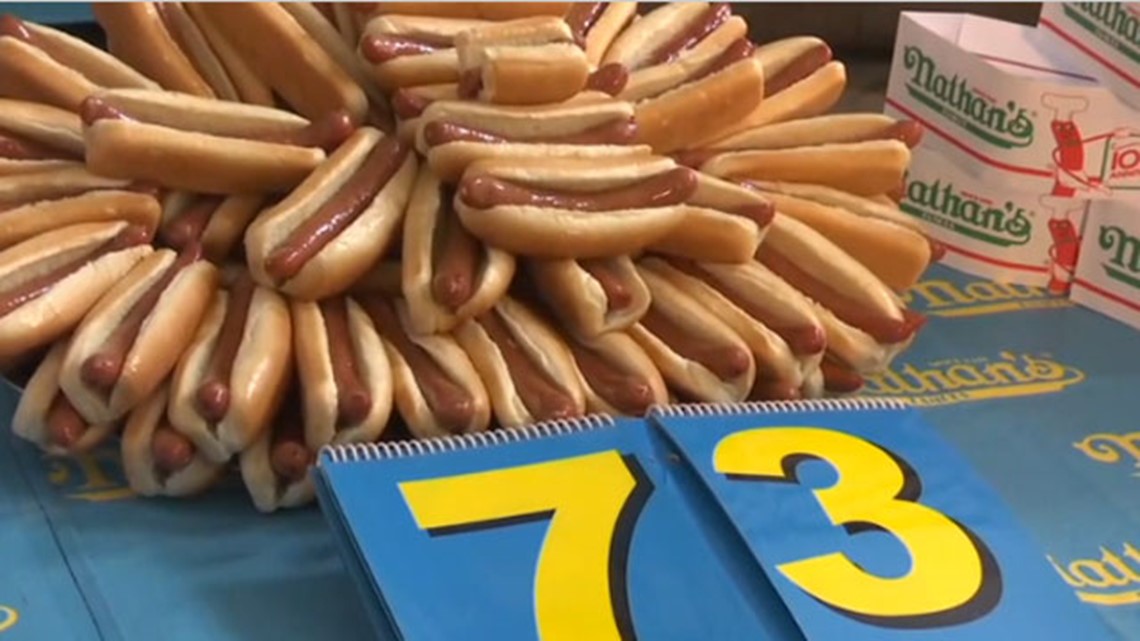 Contestants weighin for annual Nathan hot dog eating contest