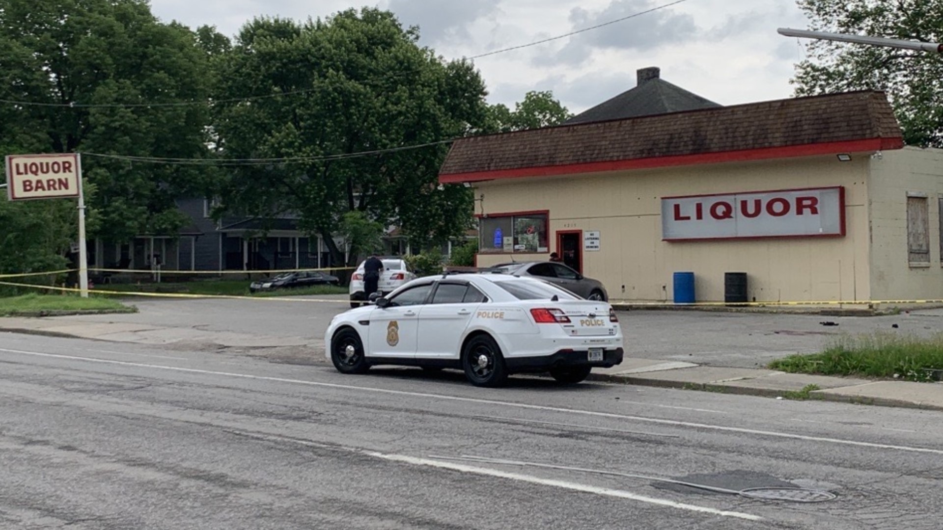 Police found a man with stab wounds inside a liquor store in the 4200 block of East New York Street, near North Sherman Drive, around 12:20 p.m.