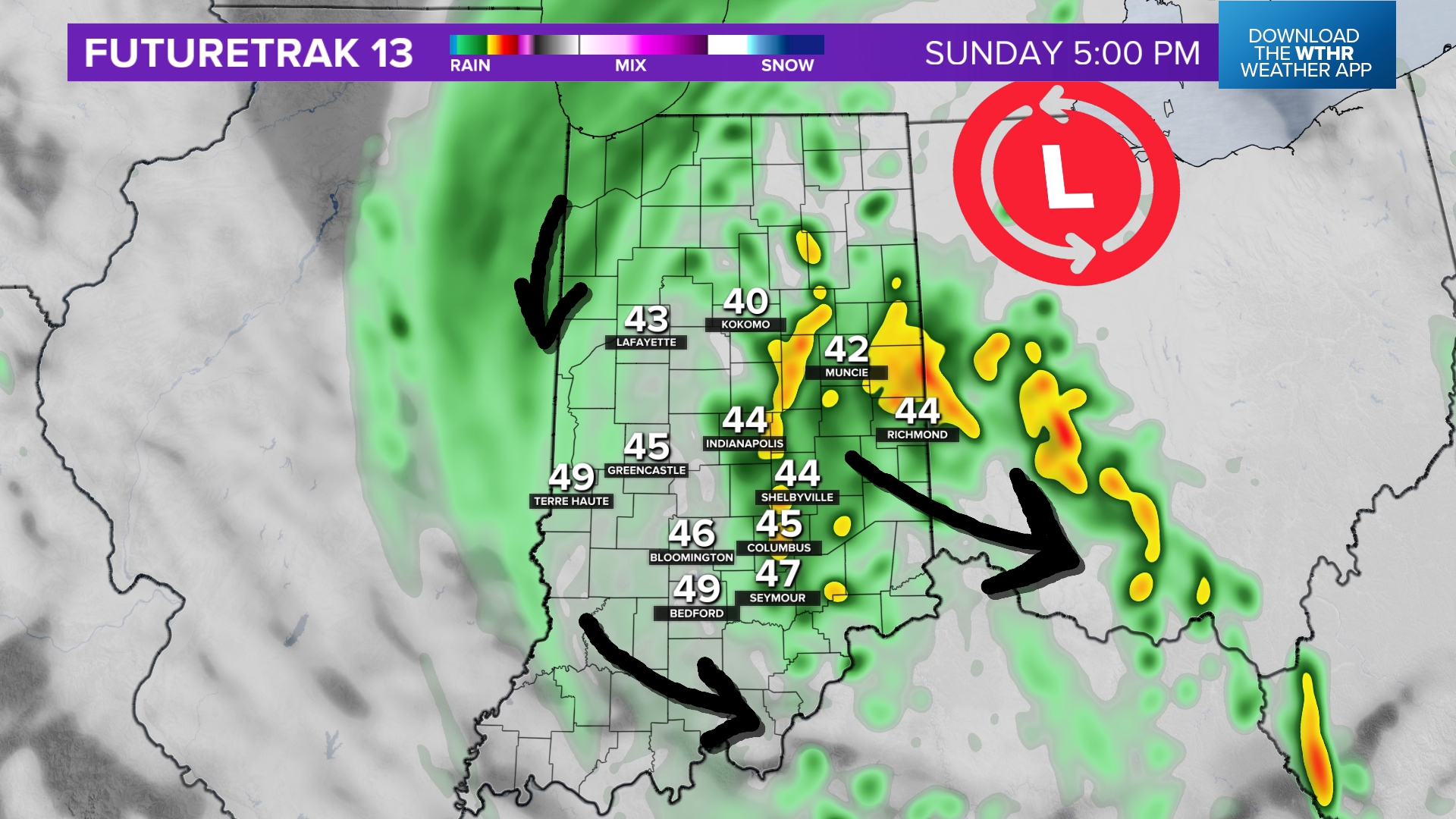 Up to 2.5 inches of rain possible Sunday across Indiana | wthr.com
